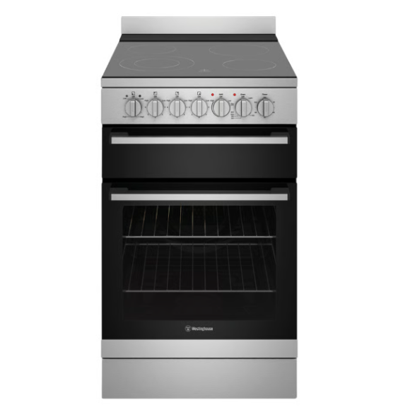 WFE542SCB Westinghouse 54cm Freestanding Electric Oven and Ceramic Cooktop